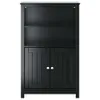 Badschrank BERG Schwarz 69,5x34x110 cm Massivholz Kiefer Produktbild-Vorschau 3