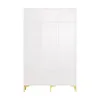 A white wardrobe with gold legs, shown from the back. Anteprima dell’immagine prodotto