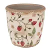A ceramic pot with a strawberry pattern. Produktbild-Vorschau