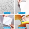A collage of four images showcasing the features of a kitchen or shelf liner, with text overlays highlighting its properties. Produktbild-Vorschau