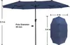 PHIVILLA Garten Sonnenschirme 380mm×200 mm Balkonschirm Produktbild-Vorschau 3