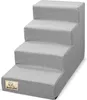 A four-step pet stair made of gray fabric. Náhled obrázku produktu