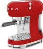 A red Smeg espresso machine on a white background. Náhled obrázku produktu