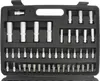 A black plastic case containing a set of tools, including sockets and bits. Anteprima dell’immagine prodotto