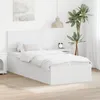 vidaXL Cadre de lit avec tête de lit Blanc 100 x 200 cm Voir les images du produit 2