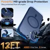 A blue iPhone case is shown falling onto rocks, highlighting its drop protection features. Anteprima dell’immagine prodotto
