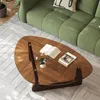 Vrygle Table Basse Ronde en Verre avec Pieds en Bois – Voir les images du produit 5