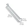 A product shot of a metal tie and belt rack with dimensions indicated. Produktbild-Vorschau