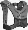 A gray weighted vest with black trim and white stripes, shown against a white background. Produktbild-Vorschau