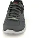 A close-up, front-facing view of a gray Skechers athletic shoe against a white background. Produktbild-Vorschau