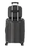 A back view of a dark gray suitcase with a smaller cosmetic case stacked on top. Anteprima dell’immagine prodotto
