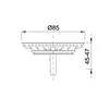 Technical drawing of a sink strainer with dimensions. Produktbild-Vorschau