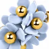 LUISIA® Halb Creolen Ohrstecker "Mia" mit Blüten | Hellblau Produktbild-Vorschau 3