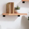 Wandregal Hellbraun 40x20x4 cm Massivholz Eiche Behandelt Produktbild-Vorschau 2