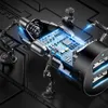 A close-up, stylized view of a car charger with its internal circuitry exposed, surrounded by robotic arms. Produktbild-Vorschau