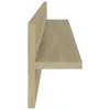 A side view of a wooden shelf against a white background. Produktbild-Vorschau