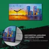 Wanduhr Bürouhr Leinwand Bild 60x30 Wolkenkratzer Stadt Produktbild-Vorschau 5