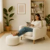 Relaxdays Pouf, Cord, HxD: 35 x 50 cm, Polystyrol-Füllung, Produktbild-Vorschau 2