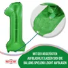 Folienballon 100cm Zahl 1 matt grün Produktbild-Vorschau 4
