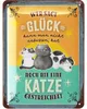 LANOLU Retro Blechschild KATZE Spruch -Wer sagt Glück- Produktbild-Vorschau 7