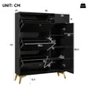 Flieks Schuhschrank mit 3 Klappen, Schuhkommode 90x25x121 Produktbild-Vorschau 5