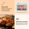 A collage of images showcasing a kitchen appliance and food. Produktbild-Vorschau