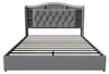 UnboxG Polsterbett 140x190 cm Grau mit LED & Stauraum, Samt Produktbild-Vorschau 14