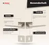 A product marketing image showcasing door handles with descriptive text and features. Produktbild-Vorschau