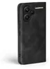 A black flip cover case for a smartphone, shown from the side. Produktbild-Vorschau