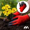 Hands wearing gardening gloves planting yellow flowers in soil. Náhľad obrázku produktu