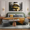 Muralo CANVAS Leinwandbild Goldene MUND Lippen Frau Gesicht Produktbild-Vorschau 5