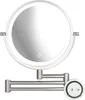 A silver wall-mounted makeup mirror with LED lighting and an articulated arm. Produktbild-Vorschau