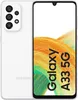 A white Samsung Galaxy A33 5G smartphone is shown from the front and back. Produktbild-Vorschau