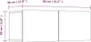 A line drawing showing the dimensions of a rectangular object, likely a cabinet or shelf, with measurements indicated. Produktbild-Vorschau