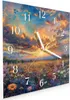 Wanduhr aus Glas mit Motiv Blumenwiese Sonnenuntergang- 30 Produktbild-Vorschau 2