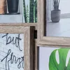 A collage of four framed pictures, each containing a different image. The frames are made of light-colored wood. Produktbild-Vorschau