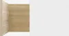 An open drawer or cabinet with a wood-grain interior and a white exterior. Voir les images du produit