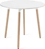Stół Okrągły Biały do Jadalni Kuchni Salonu TWO 80cm Podgląd zdjęcia produktu 1