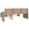 Gartensofa in L-Form mit Tisch und Kissen Beige Poly Rattan Produktbild-Vorschau 6