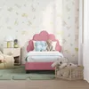 vidaXL Kinderbettgestell mit Kopfteil Rosa 70 x 140 cm Samt Produktbild-Vorschau 3