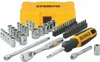 A set of DeWalt tools, including sockets, a ratchet, and a screwdriver with bits, laid out on a white background. Produktbild-Vorschau