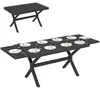 Table de jardin extensible en aluminium aspect bois, Voir les images du produit 1