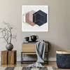 Poster - Poster ohne Rahmen - Sechsecke Modern Gold - 60x60 Produktbild-Vorschau 6