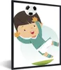 MuchoWow® Gerahmtes Poster Illustration eines Fußball Produktbild-Vorschau 1