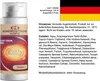 A product shot of a cream bottle next to its ingredients and usage information, with a German flag in the background. Produktbild-Vorschau