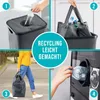 A collage showing the steps of using a recycling bin and collecting bottles. Podgląd zdjęcia produktu