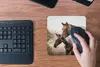 MuchoWow® Mauspad Mousepad Pferde - Natur - Braun 20x20 cm Produktbild-Vorschau 4