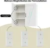 Diagram showing different door installation options for a white cabinet, with examples of the cabinet in different configurations below. Podgląd zdjęcia produktu