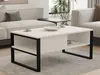 A modern living room setting with a white coffee table as the focal point. Produktbild-Vorschau