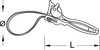 A line drawing of a strap wrench with measurement indicators. Anteprima dell’immagine prodotto